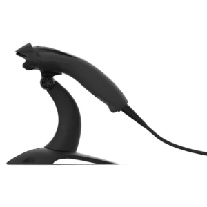 Honeywell Voyager XP 1400g 2D corded scanner in black and white with presentation stands