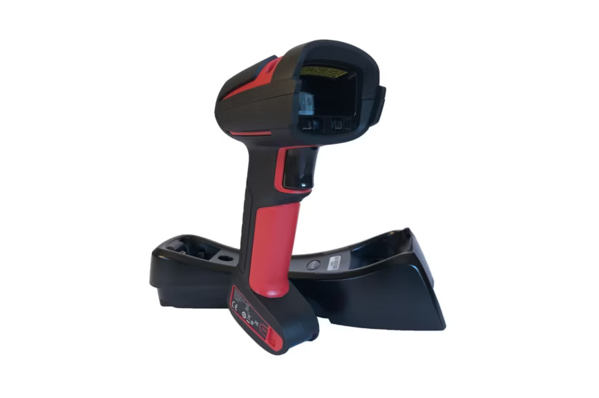 Top down detailed view of the Honeywell Granit XP 1991iXR ultra-rugged scanner head showcasing the textured housing and brand engraving