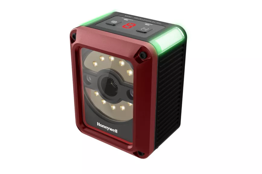 Honeywell HF811 Fixed Mount Scanner, red and black industrial 2D scanner